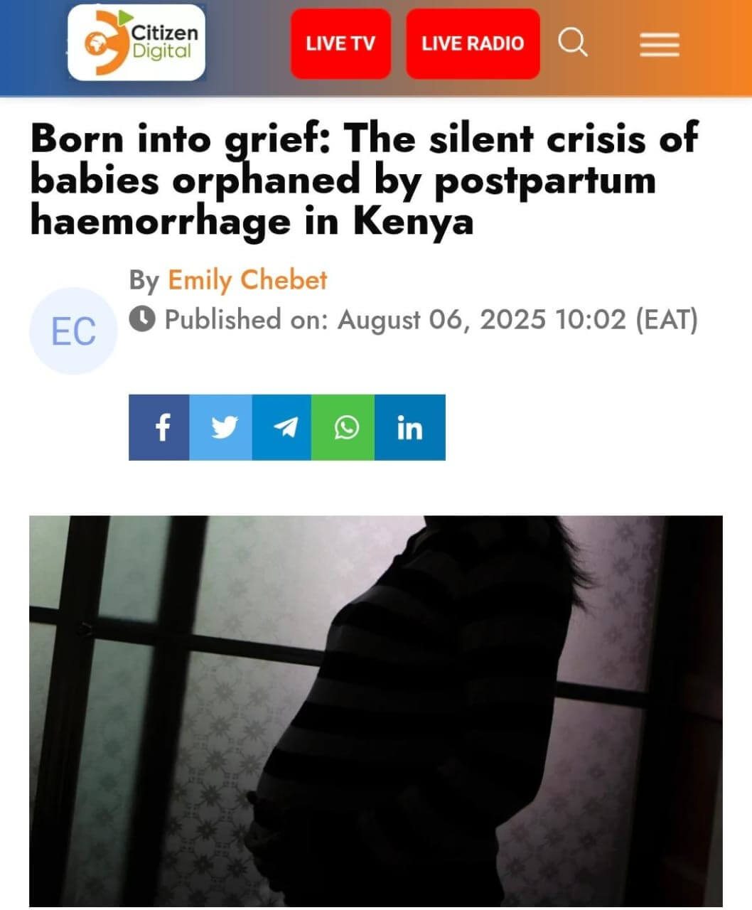 HIGHLIGHTING THE PLIGHT OF BABIES ORPHANED BY POSTPARTUM HEMORRHAGE.