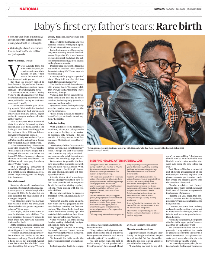 AMPLIFYING MEN’S VOICES ON POSTPARTUM HEMORRHAGE: VICTOR AMBULA’S LIVED EXPERIENCE